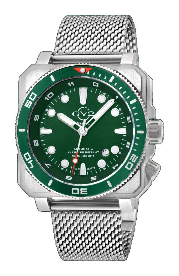 XO Submarine Sellita SW200 rotating bezel Green Diver, Mesh