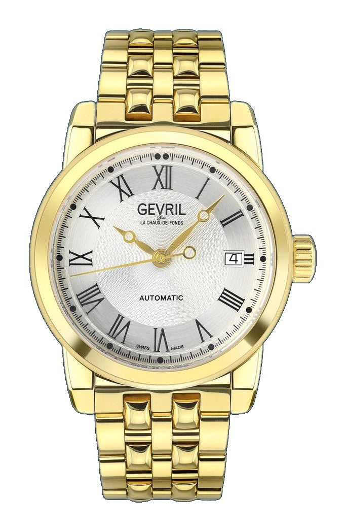 Madison Gevril Madison Sellita SW200 Watch exhibition caseback gold | Silver Dial