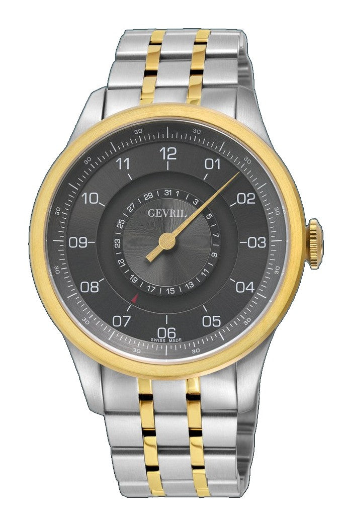 Jones Swiss automatic SW200 single handed watch  Gray Two-tone | Gray Dial