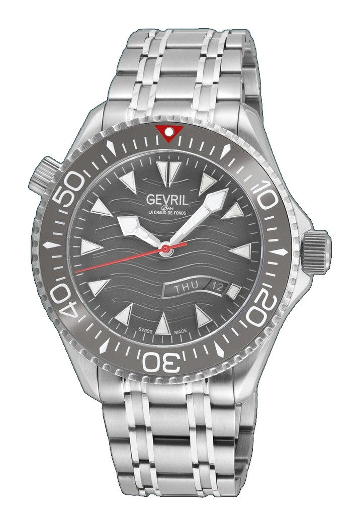 Hudson Yards Swiss Automatic Custom made SW220 - Day/Date display Diver watch, Grey Ceramic bezel, Unidirectional Rotating bezel. | Grey Dial