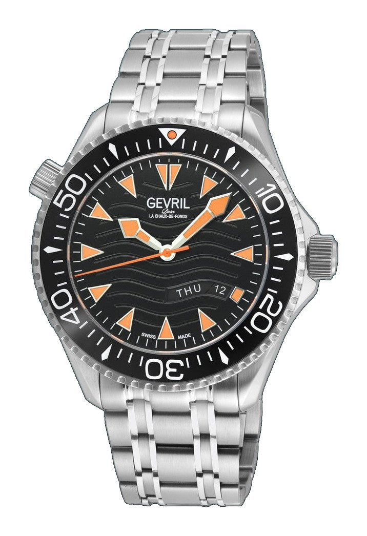 Hudson Yards Swiss Automatic Custom made SW220 - Day/Date display Diver watch, Black Ceramic bezel, Unidirectional Rotating bezel. | Black Dial