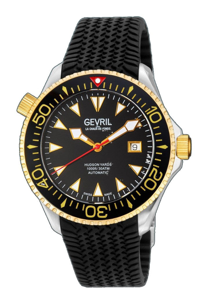 Hudson Yards  -  Rubber Swiss Made SW200 ceramic rotating bezel helium valve, Blue Rubber Blue Dial