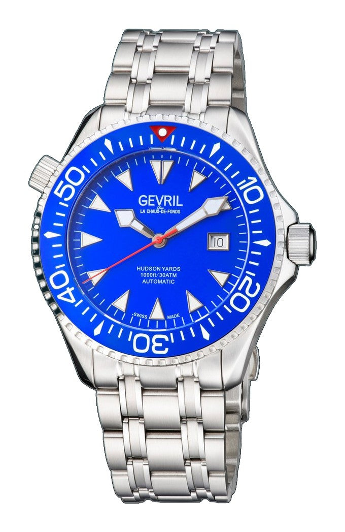 Hudson Yard Sellita SW200, 1000 Ft WR helium valve, ceramic bezel Swiss Made watch | Blue Dial
