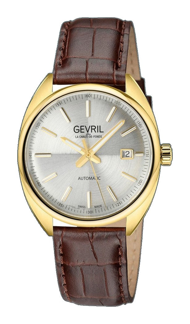 Five Points Swiss Made SW200 Silver dial Brown band YG | Silver Dial