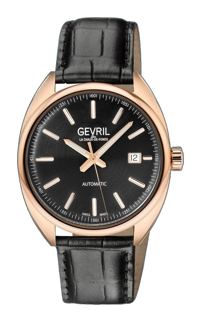 Five Points Gevril Selita SW200 Swiss Made Five Points Watch Italian Black Leather | Black Dial