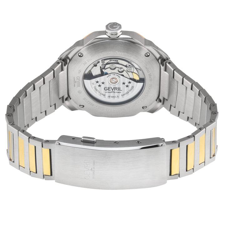 Roosevelt Gevril SS Case, IPYG Bezel, Blue checkered dial, SS/IPYG  Bracelet. | 