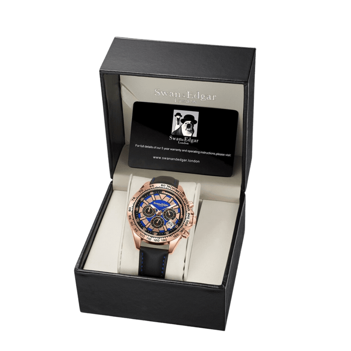 Speed Tracker Mecha Quartz Blue/Leather Blue Dial