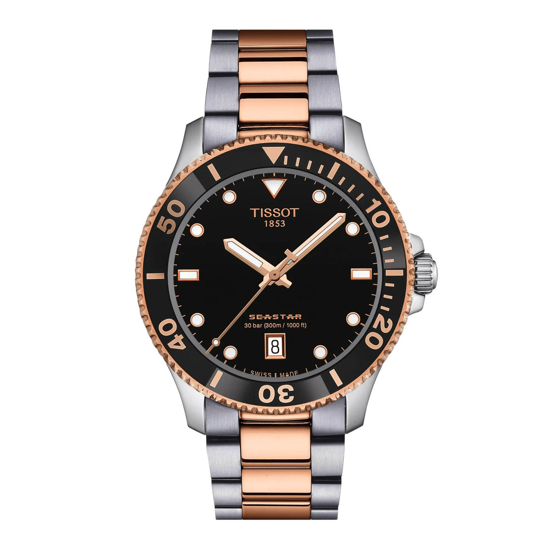 SEASTAR 1000 GREY / ROSE GOLD / STAINLESS STEEL | Black Dial
