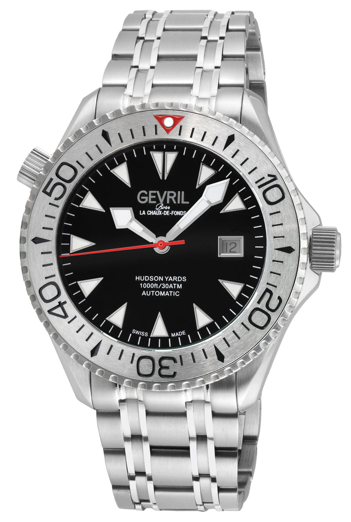 Hudson Yards Swiss Made Automatic SW200 Diver watch Silver Tungsten bezel, Unidi