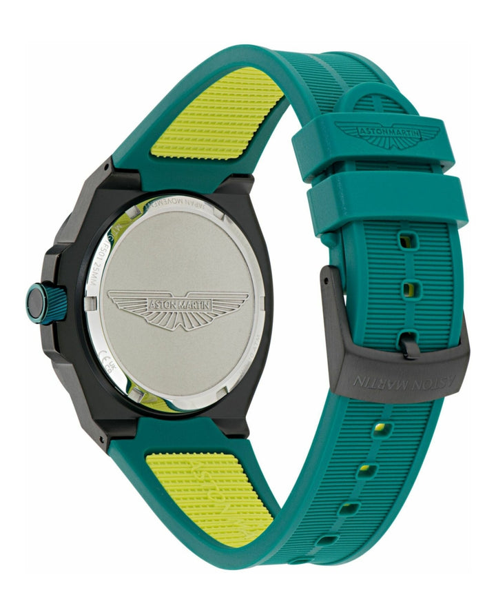 GPQ Black IP/Teal Green Silicone Strap Green Dial
