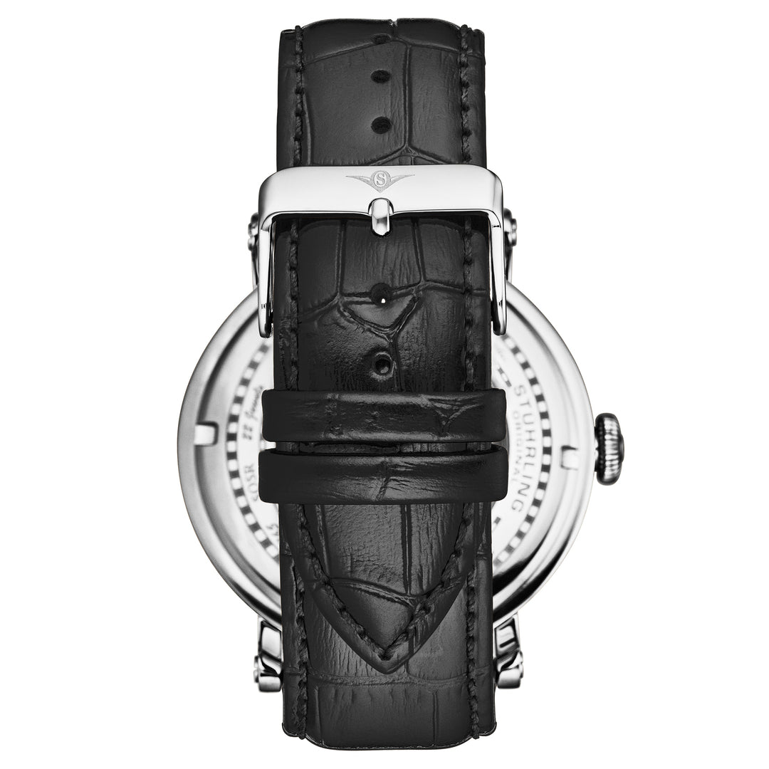 Dual Time Automatic Majestic 47mm Skeleton Black/Silver | White Dial