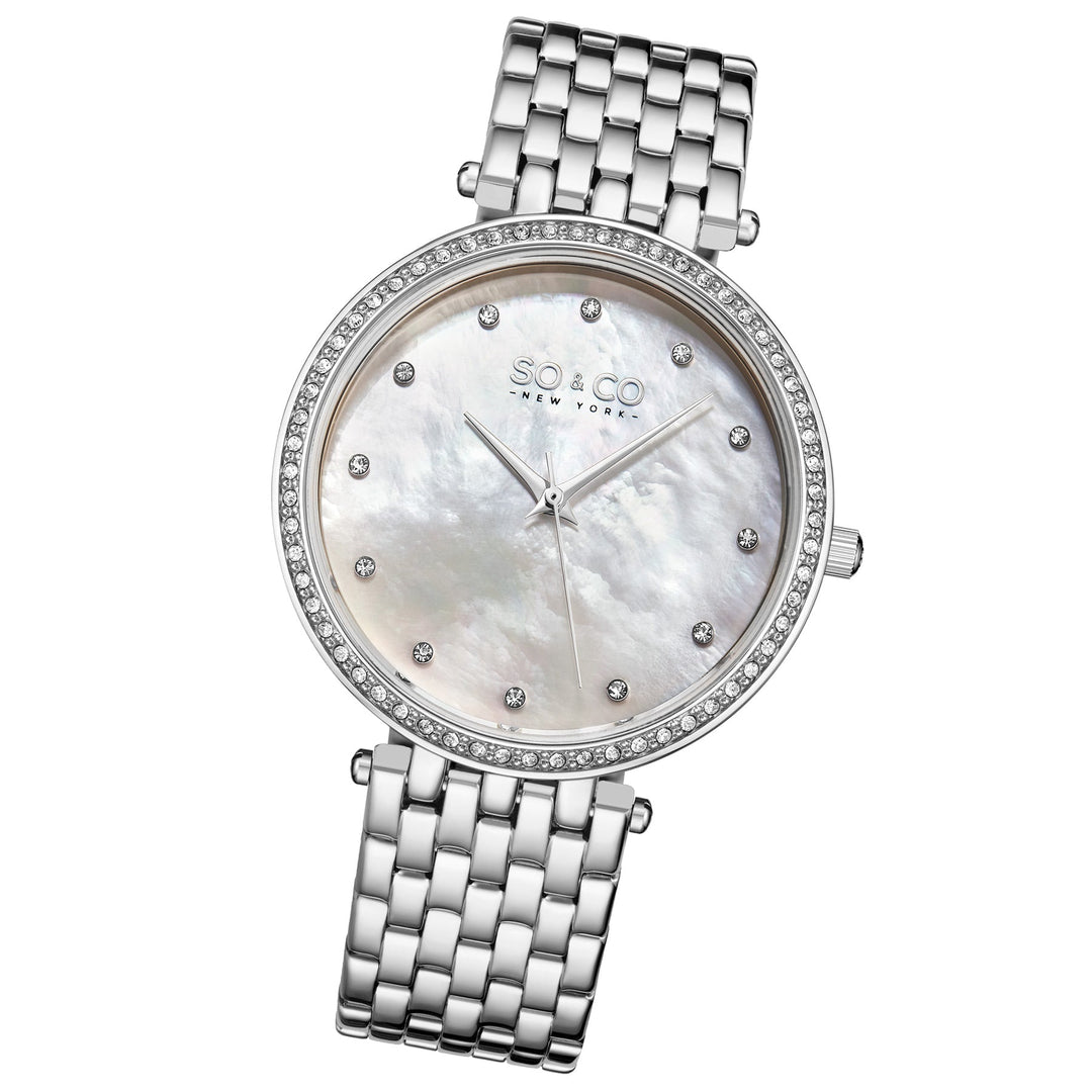 Madison 5334 Silver Mother-of-pearl/ Silver Bracelet | MOP Dial