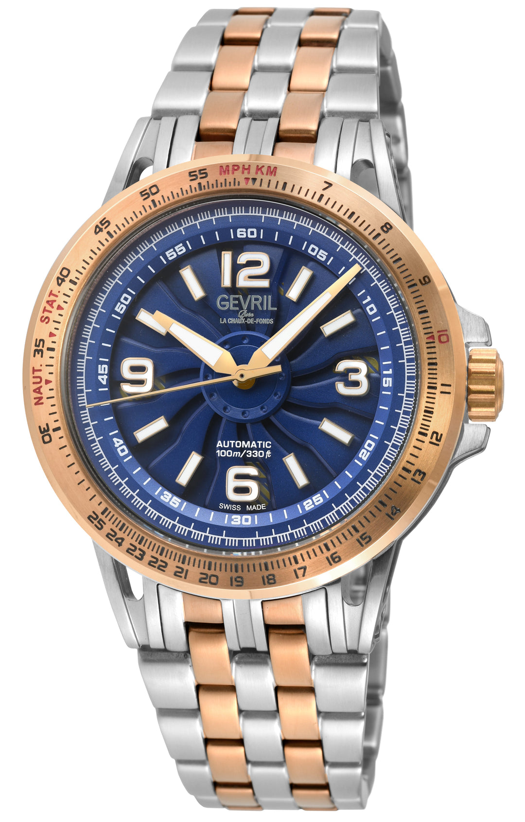 Wind Master Automatic Gevril Men's Automatic Wind Master Blue Dial IPRG Stainles
