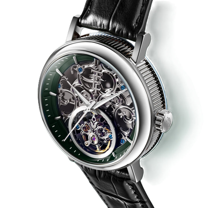 Beaufort Sage Face  / Black Leather Strap Green Dial