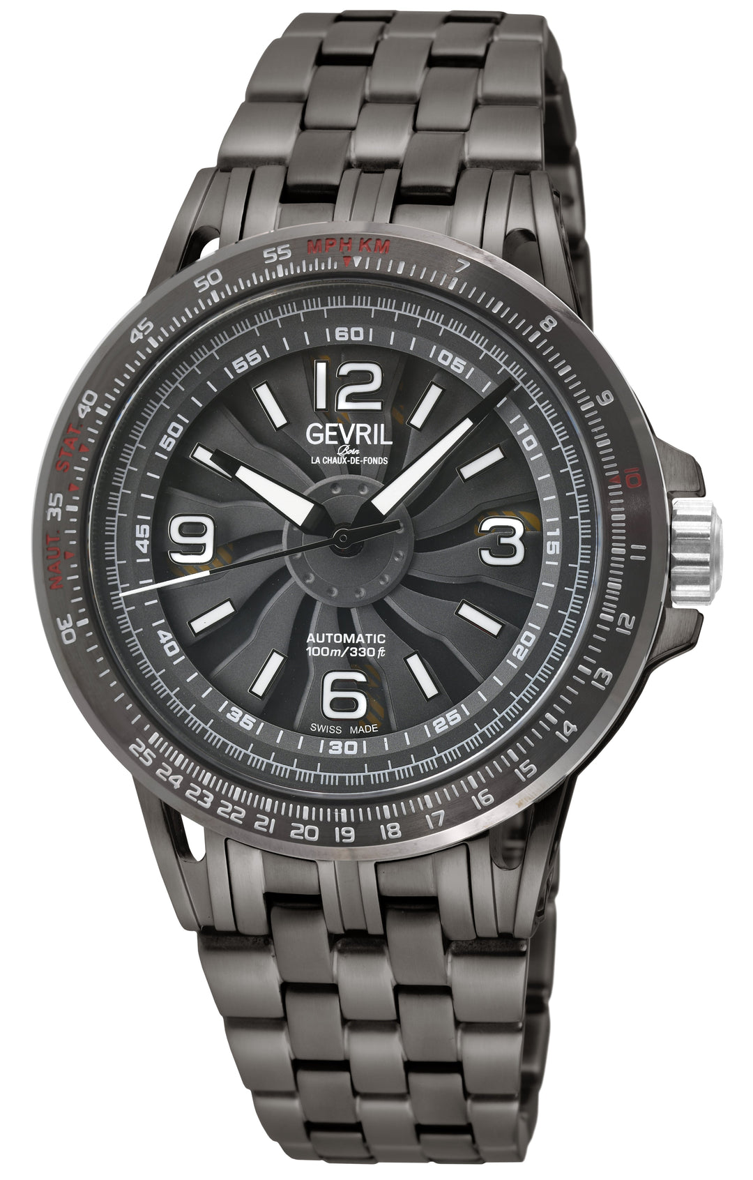 Wind Master Automatic Gevril Men's Automatic Wind Master Gray Dial IP/GUN Stainl