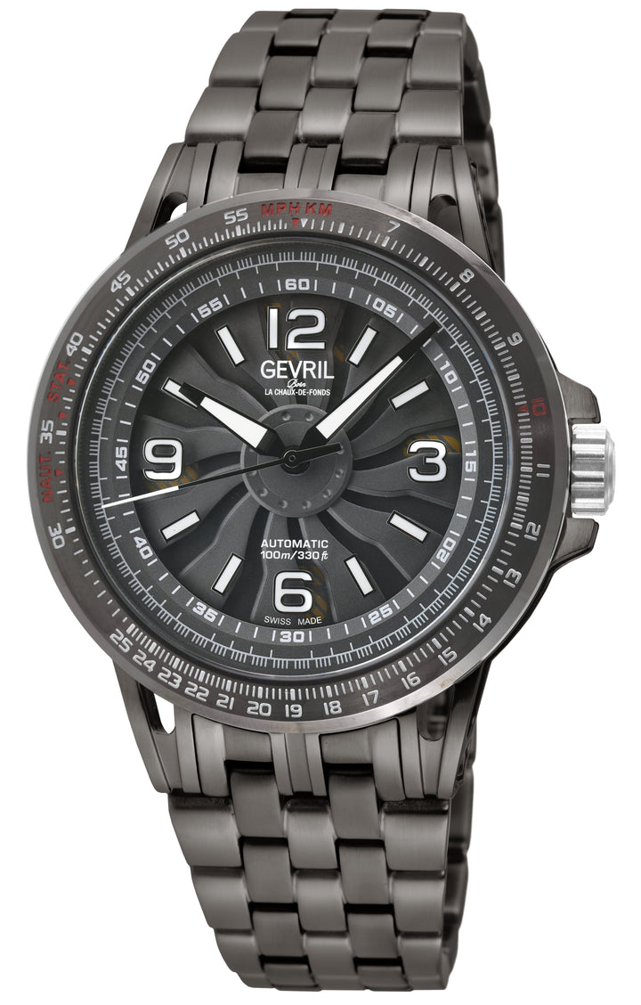 Wind Master Automatic Gevril Men's Automatic Wind Master Gray Dial IP/GUN Stainl