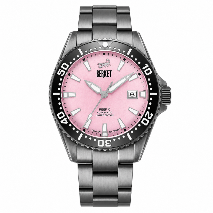 Reef X Diver Cotton Candy Black DLC Limited Edition 43mm Pink Dial