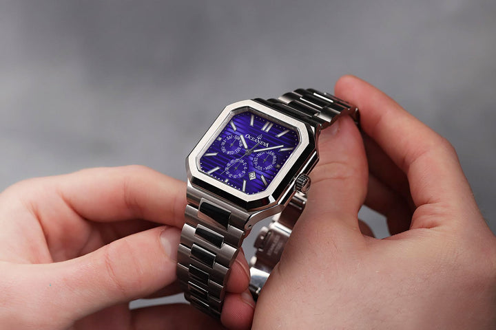 Tenuis Automatic Calendar Thin Swiss Automatic Watch – Purple/Silver