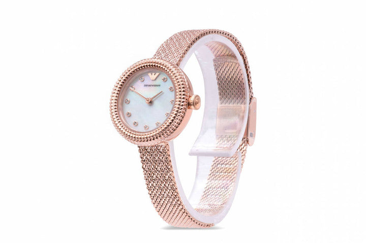 Rosa White Mother-of-Pearl Dial / Rose Gold-Tone Stainless Steel Mesh Bracelet M