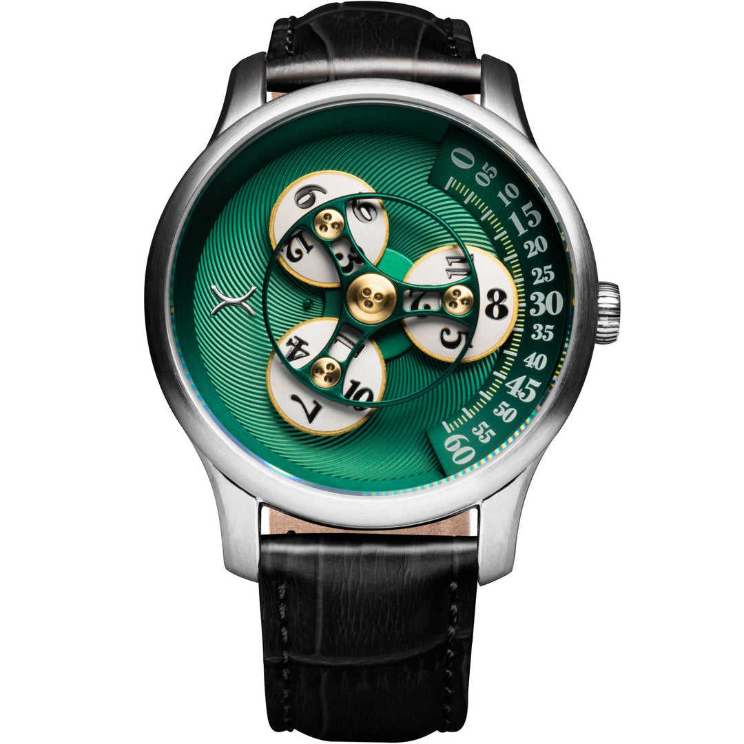 Triptych Automatic Wandering Hour Emerald Green Dial