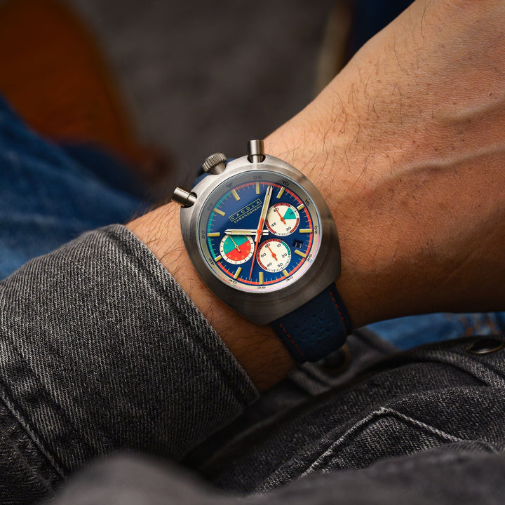 Testa Di Toro Chronograph Blue / Leather | Blue Dial