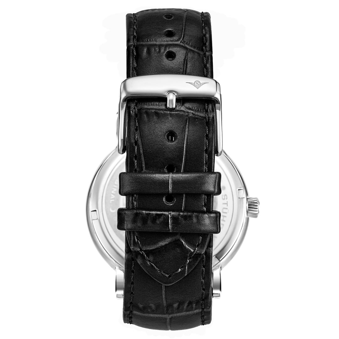 Symphony 899 Silver case/Leather strap/ Brass Dial | Black Dial