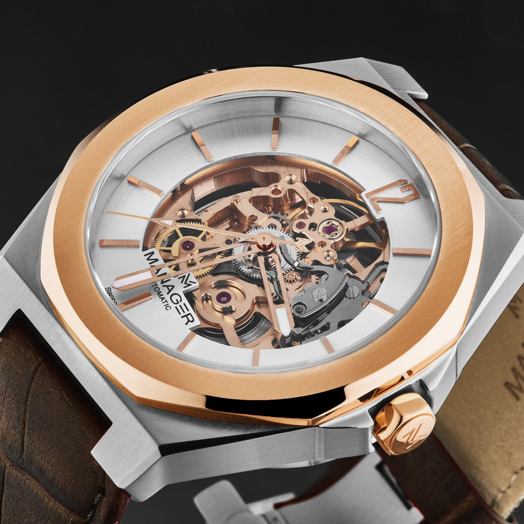 Open mind MAN-RO-05-BL / Silver / Leather | Silver Dial