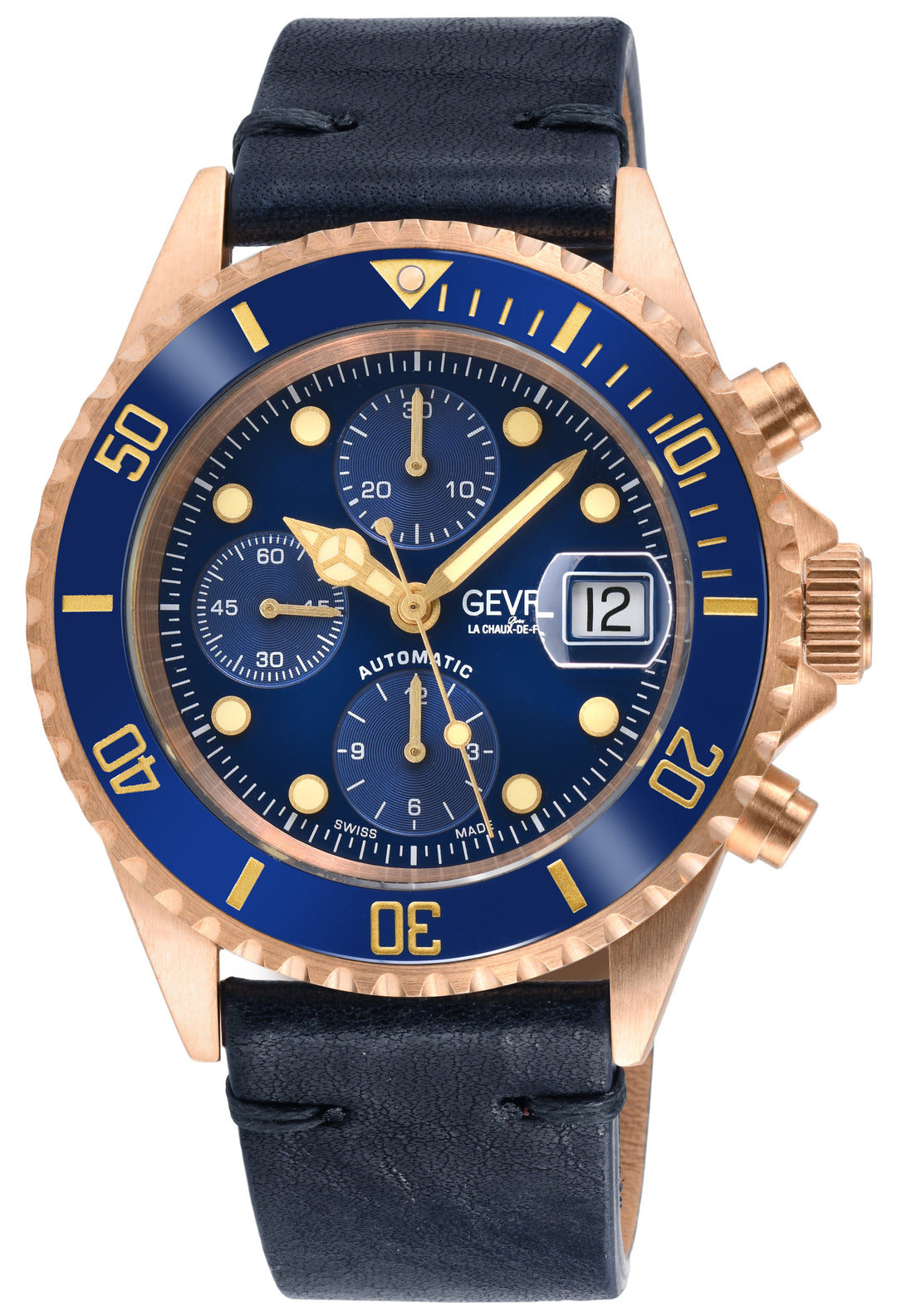 Wall Street - Bronze Gevril Swiss Automatic, Bronze case, Unidirectional Rotatin