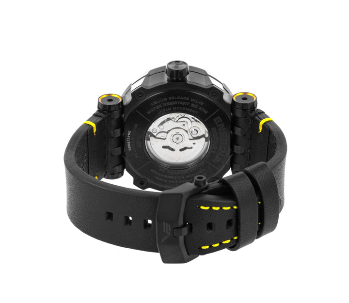 Energia GMT Yellow Dial / Black Leather Yellow Dial