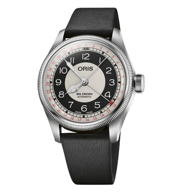 Big Crown Pointer Date Bullseye Black & White/Black Leather Black-White Dial