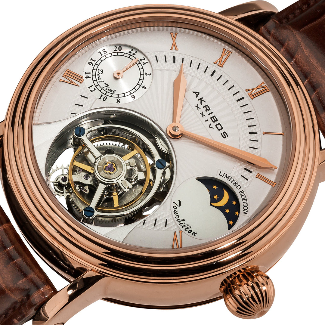 Tourbillon Rose Gold Tone/Leather | White Dial