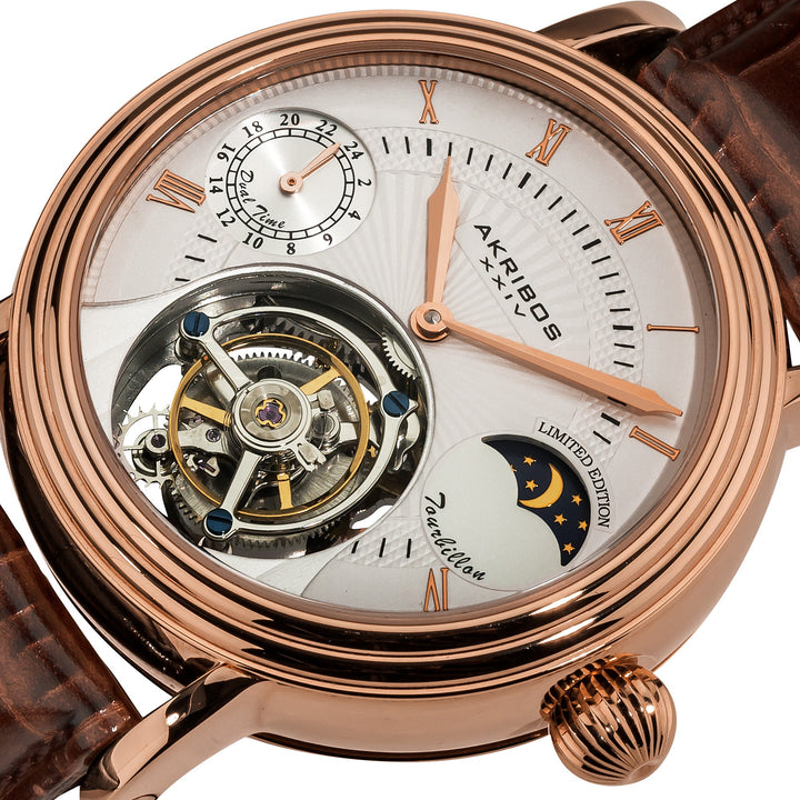 Tourbillon Rose Gold Tone/Leather | White Dial
