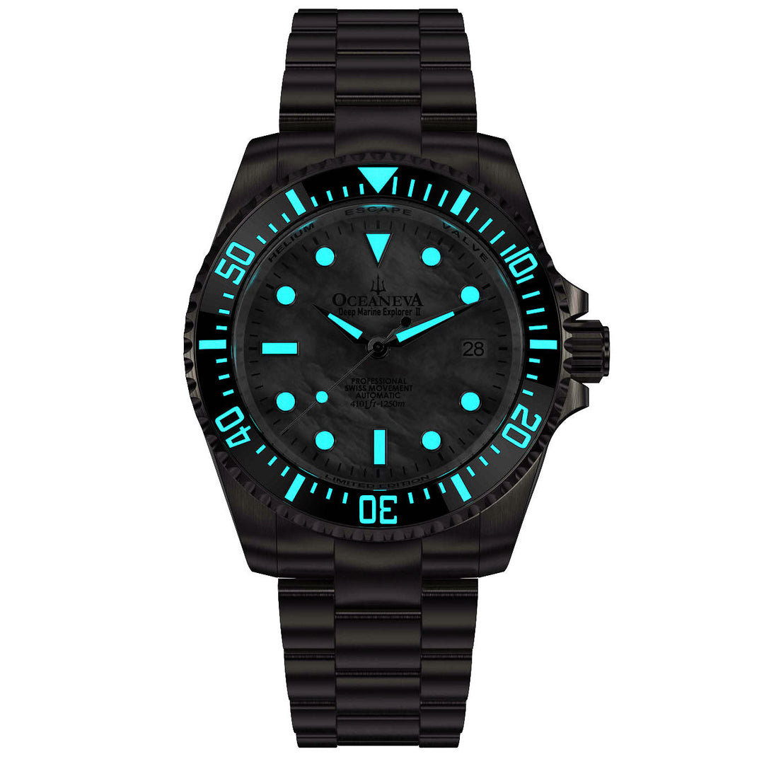Titanim Deep Marine Explorer II Black Bezel | Grey Stone Dial