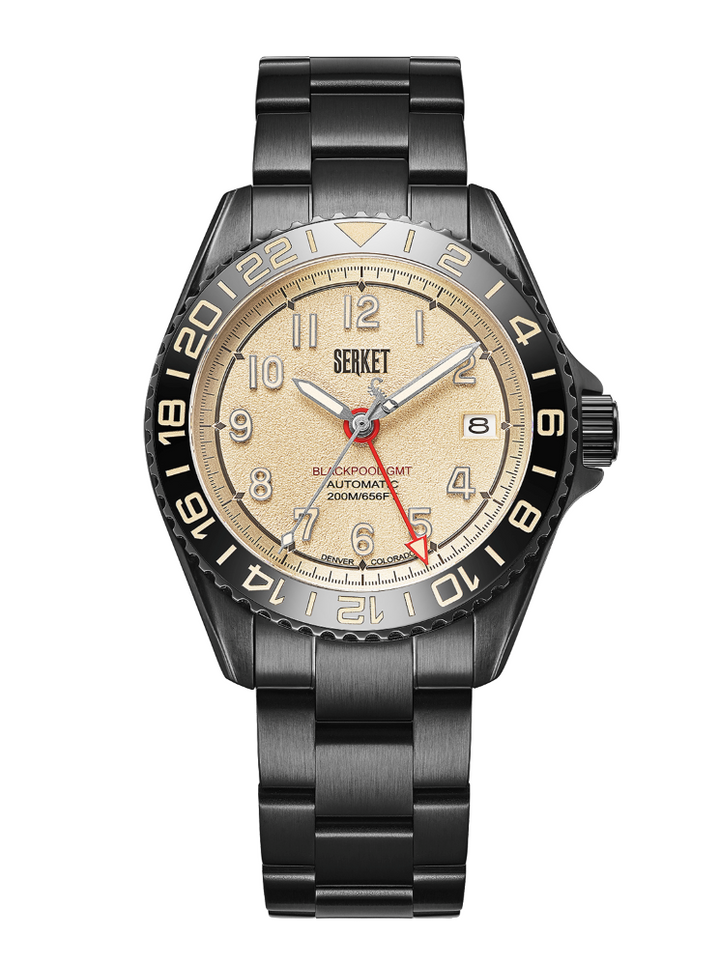 Blackpool GMT Vintage Beige DLC 40mm Beige Dial