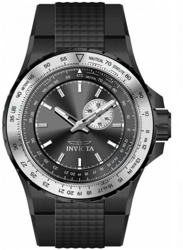 Aviator Men Black Dial / Black Silicone Strap Black Dial
