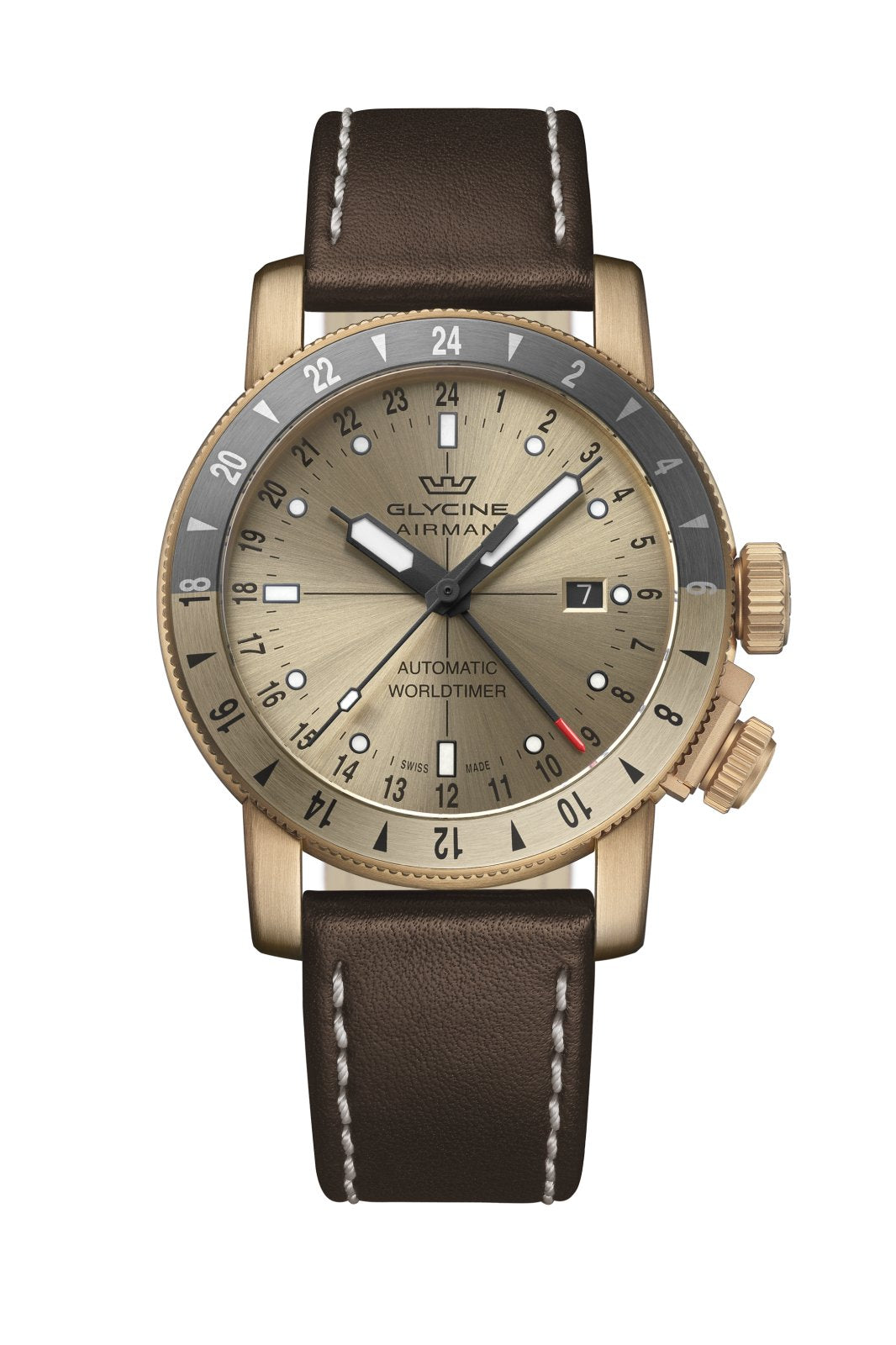 Airman Contemporary Bronze GMT 44mm / Gold / Brown Gold Dial