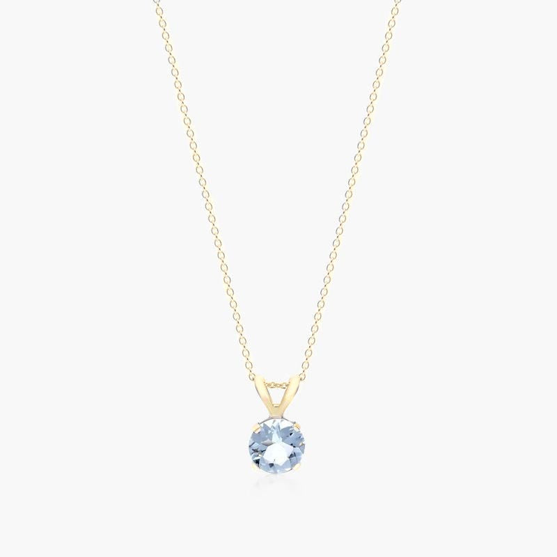 Aquamarine Solitaire Necklace