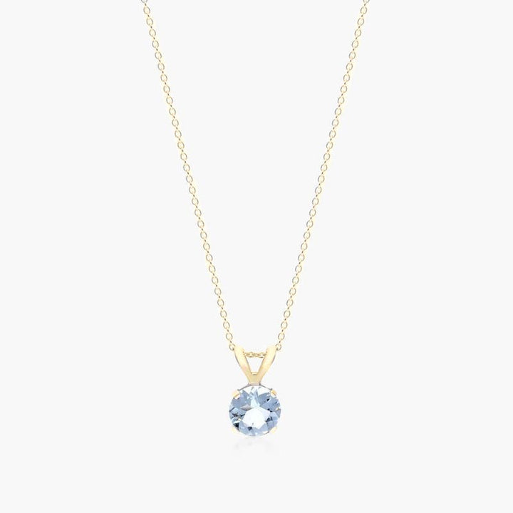 Aquamarine Solitaire Necklace