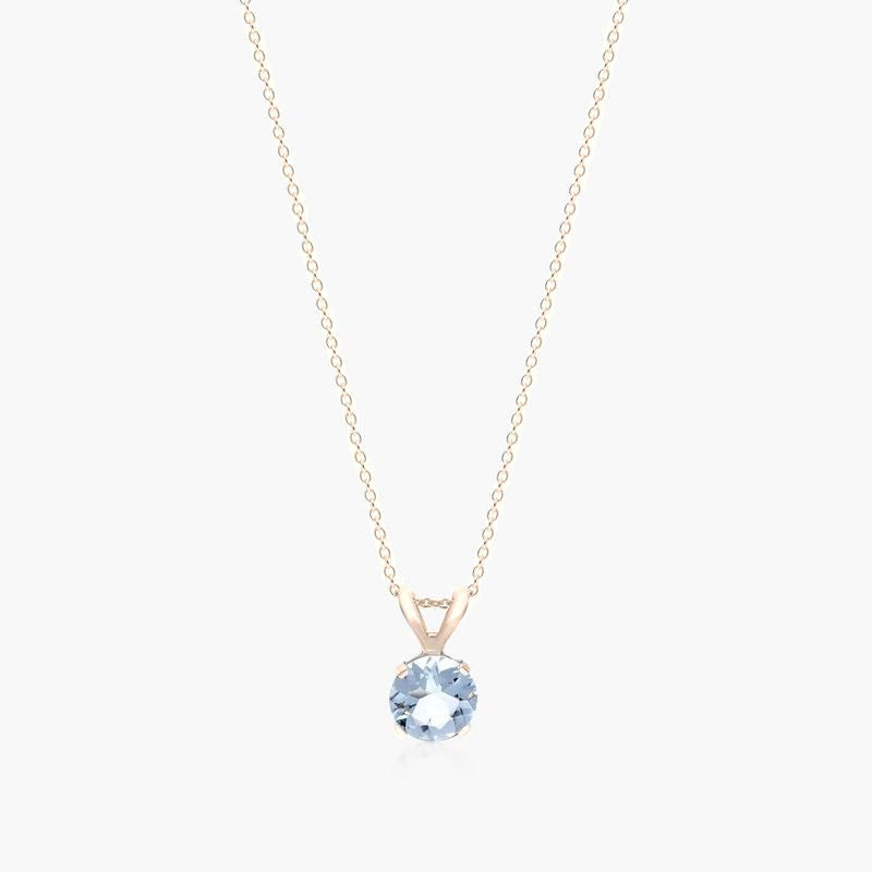 Aquamarine Solitaire Necklace