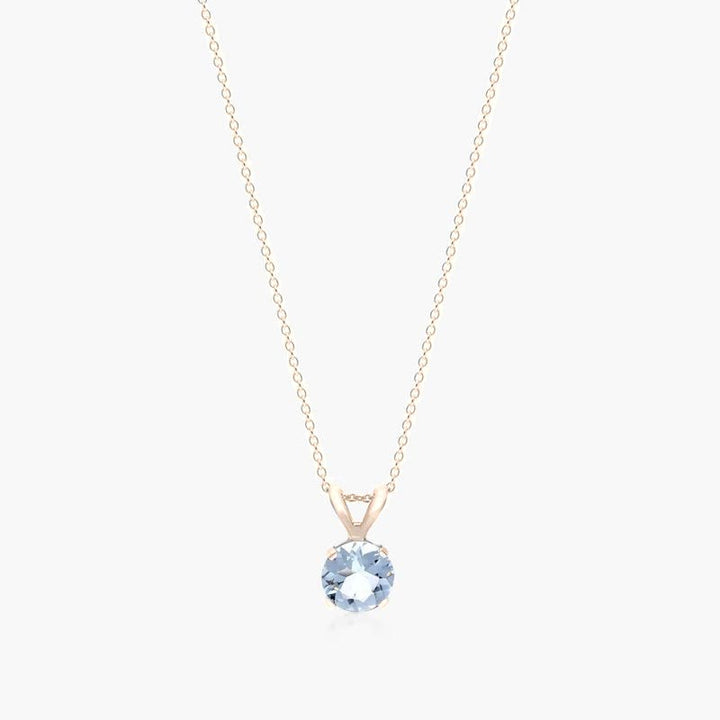 Aquamarine Solitaire Necklace