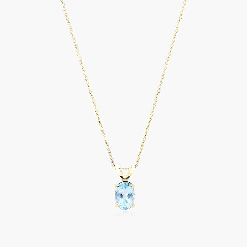 Aquamarine Rabbit Ear Necklace