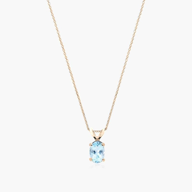 Aquamarine Rabbit Ear Necklace