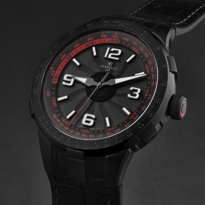 Turbine Pilot Black Red Black Red Dial