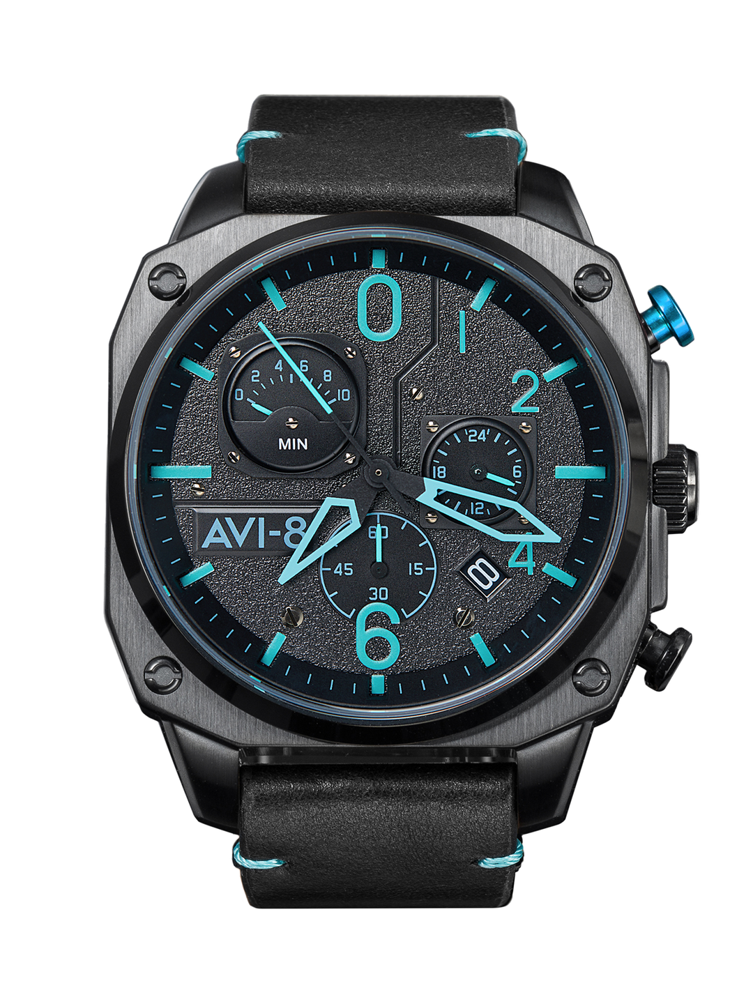 Hawker Hunter Retrograde Chronograph Black & Blue Dial / Leather | Black Dial