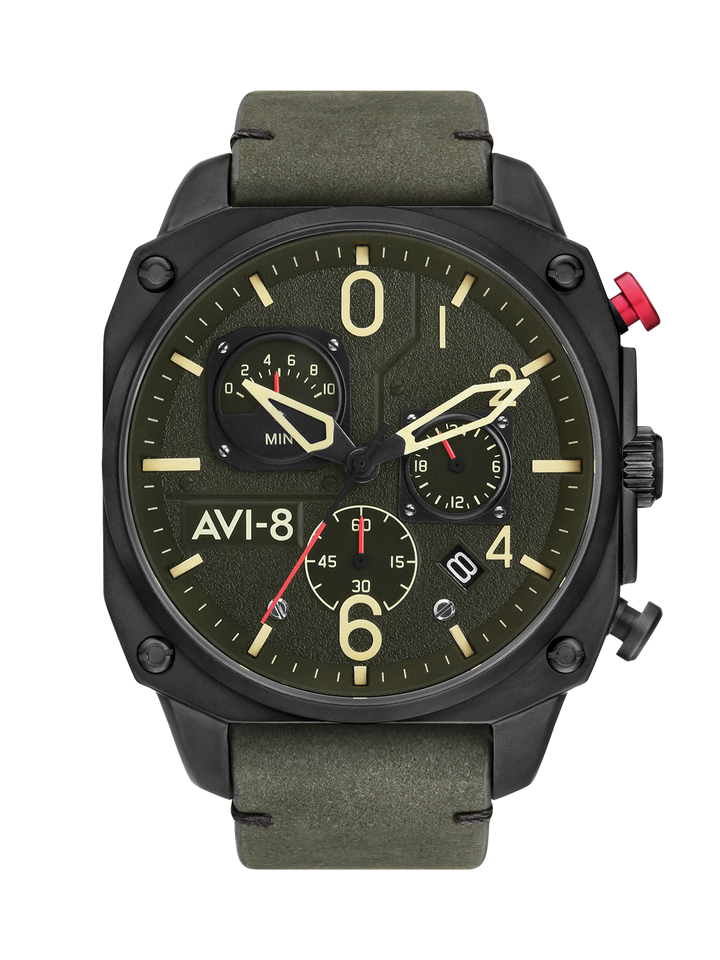 Hawker Hunter Retrograde Chronograph Green Dial / Leather | Green Dial