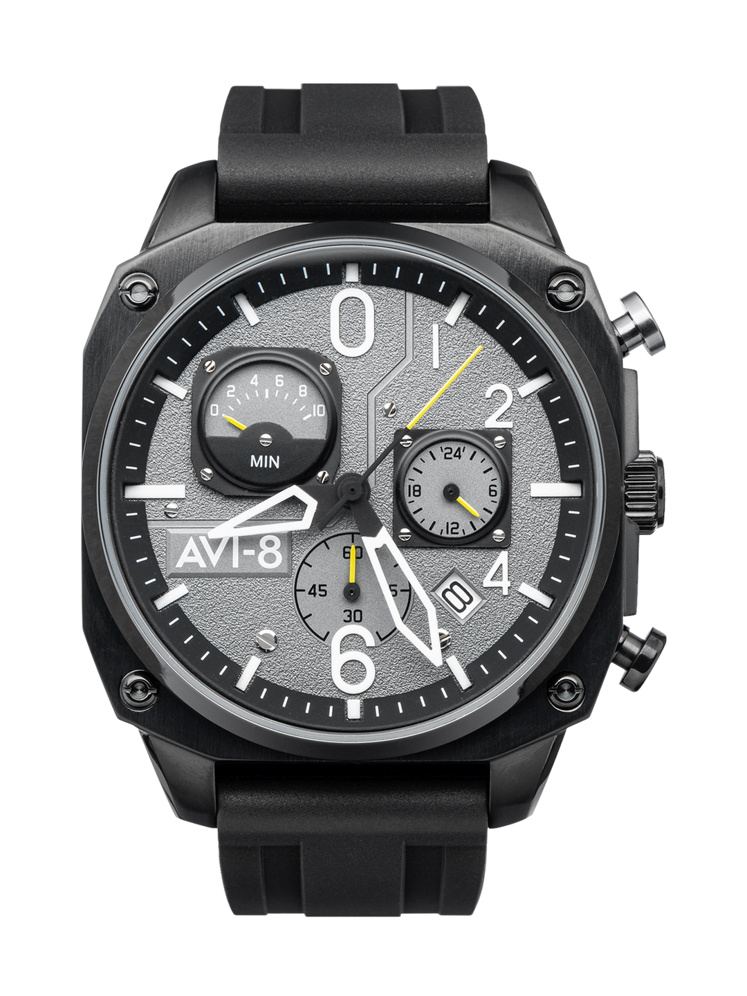 Hawker Hunter Retrograde Chronograph Gray / Rubber | Gray Dial