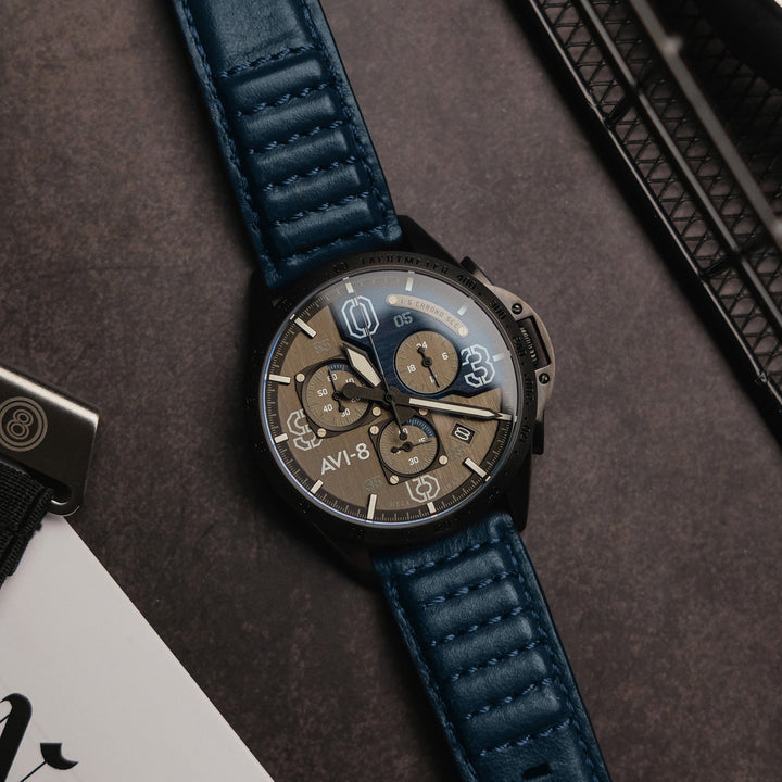 P51 Mustang Blakeslee Chronograph Gray / Leather Gray Dial