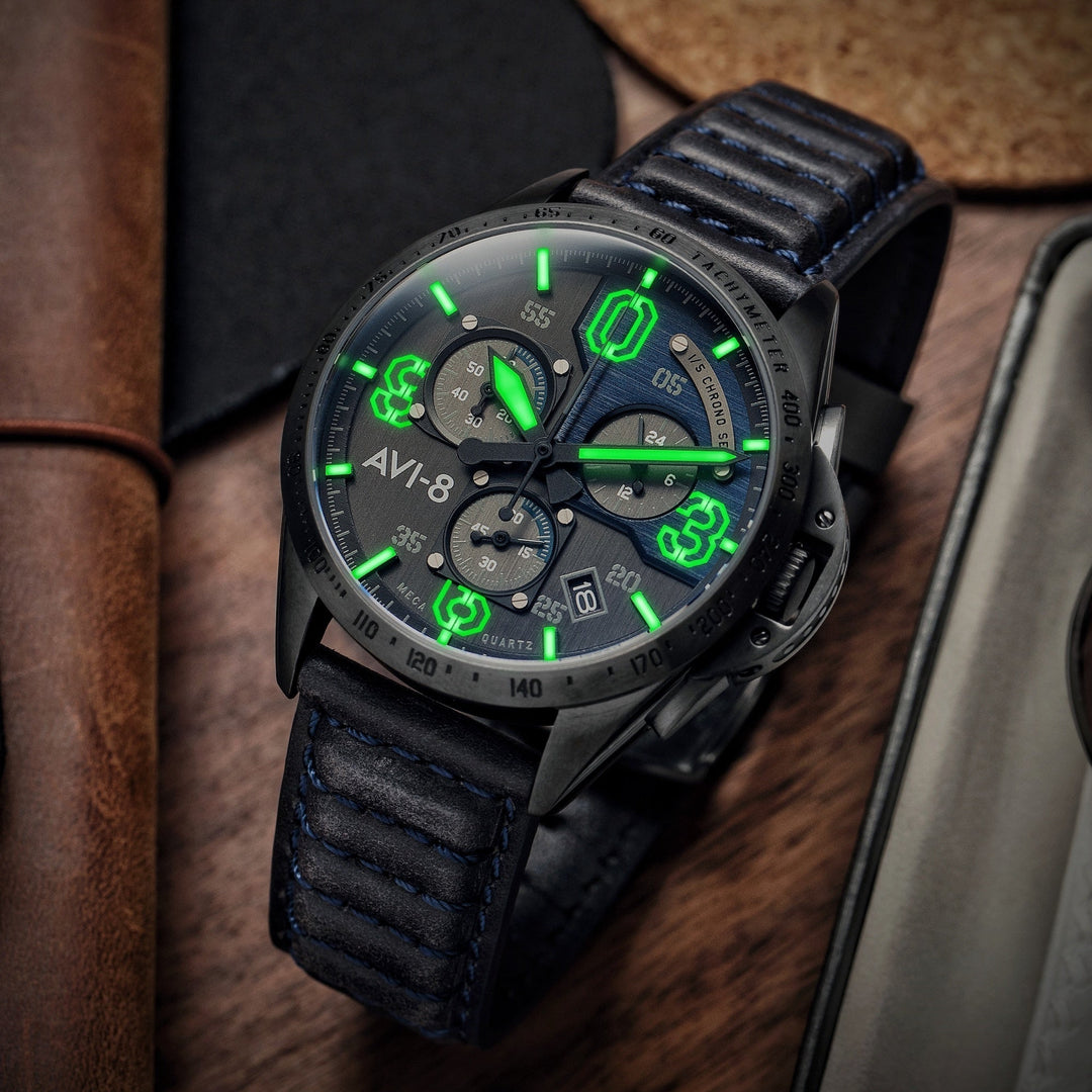 P51 Mustang Blakeslee Chronograph Gray / Leather Gray Dial