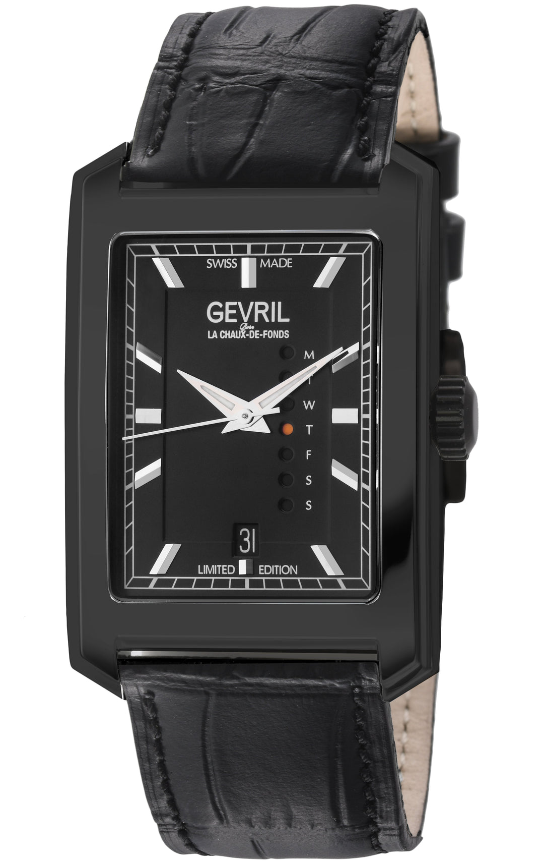 Manhattanhenge Gevril Swiss Made Automatic, Black Case, Black Dial, Black Italia
