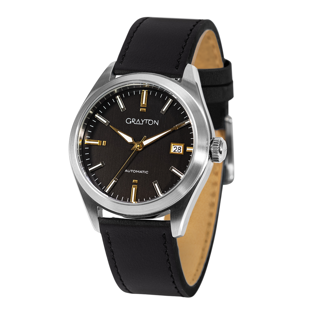 Elegant Sport Black / Leather Black Dial